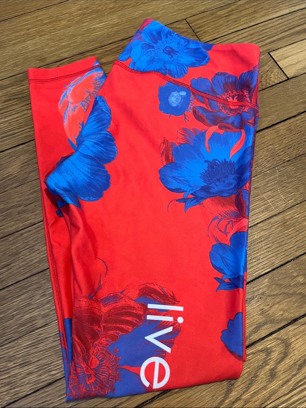 Peloton Emma Lovewell Leggings with Blue Floral Print